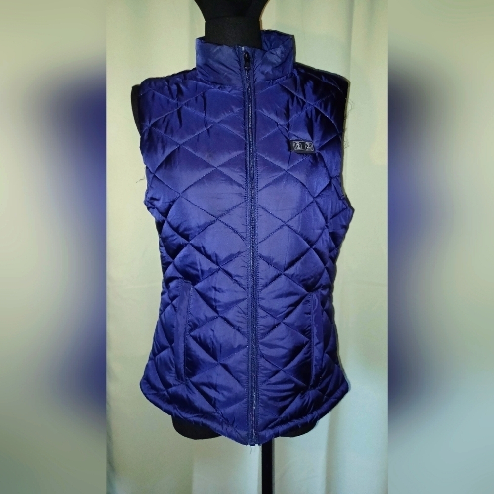 Tameya Dark Purple Quilted Puffy Vest